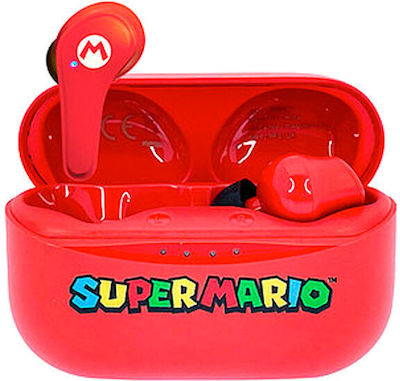 OTL Nintendo Super Mario In-ear Bluetooth Handsfree Căști cu Carcasă de Încărcare Roșα