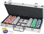 Gama Brands Set 300 Numbered Poker Chips in Box with 2 Decks