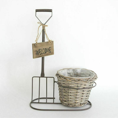 Iliadis 76823 Metallic Plant Stand With basket 30x19x45cm 30x19x45cm.