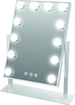 Καθρέπτης Μακιγιάζ Επιτραπέζιος με Φως 30x40cm Λευκός