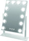 Lighted Tabletop Makeup Mirror 30x40cm White