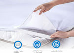 Dimcol King Size Waterproof Terry Mattress Cover with Elastic Straps White 180x200cm