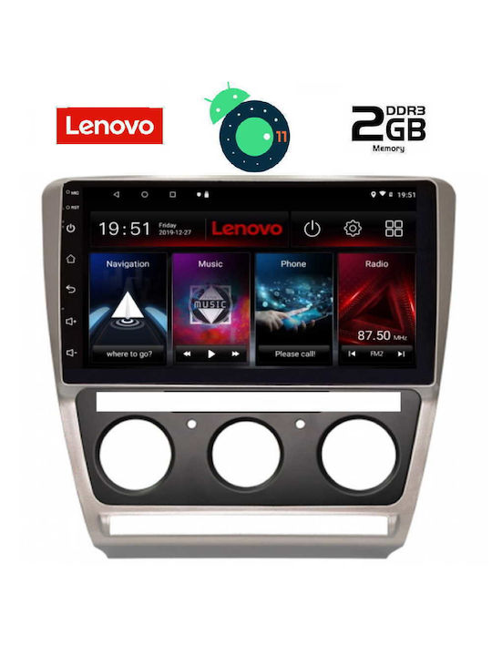 Lenovo Sistem Audio Auto pentru Skoda Octavia Audi A7 2005-2012 cu Clima (Bluetooth/USB/AUX/WiFi/GPS/Partitură) cu Ecran Tactil 10.1" DIQ_LVB_4595
