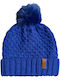 Blizzard Pom Pom Beanie Beanie Knitted in Blue color