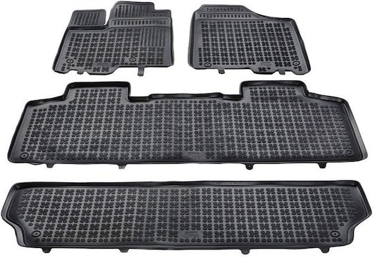 Rezaw Plast Set of Front and Rear Mats 4pcs Tray Type for Toyota Sienna 2010 2020 Black