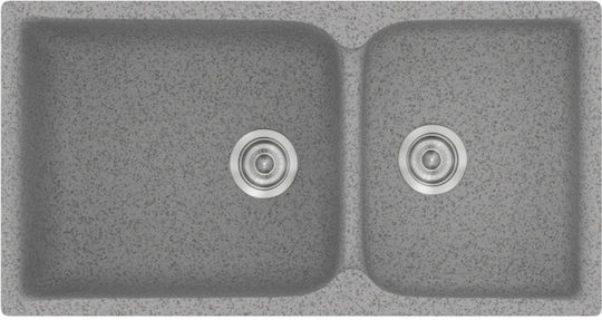 Sanitec Classic Drop-In Spüle Links aus Verbundgranulat B92xT51cm Granite Grey