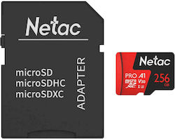 Netac P500 Extreme Pro microSDXC 256GB Clasa 10 U3 V30 A1 UHS-I cu adaptor