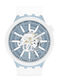 Swatch Bioceramic Men's Watch 41mm Battery with White Rubber Strap