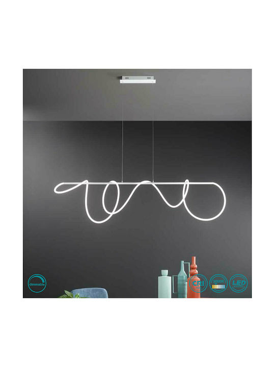 Ondaluce So.Line/Pc-Bianco Pendant Light White Rail 80cm