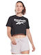 Identity Women's Athletic Crop Top Short Sleeve Black