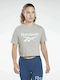 Reebok Identity Women's Athletic Cotton Blouse Short Sleeve Medium Grey Heather