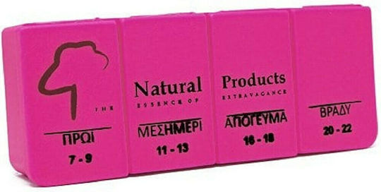 Natural Products Täglich Pillendose mit 4 Fächern in Rosa Farbe