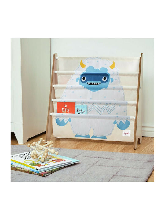 Kids Wooden Bookcase Light Blue 25.4x25.4x61cm