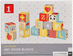 Petit Collage Stacking Toy Κυβάκια A,B,C made of Wood for 12++ Months