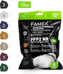 Famex Particle Filtering Half Disposable Protective Mask FFP2 σε 7 Χρώματα 12pcs