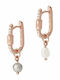 Emporio Armani Sentimental Earrings made of Silver Gold Plated with Stones & Pearls