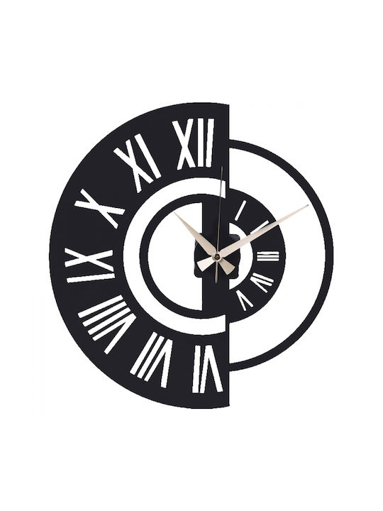 HomeMarkt Wall Clock Metallic Black Ø41cm