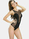 Norddiva Lingerie Frauen Bodysuit Damen-Bodysuits mit Spitze & Transparenz Schwarz