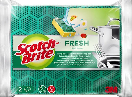 Scotch Brite Fresh Σετ Σφουγγάρια Πιάτων Πράσινα 2τμχ