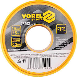 Vorel Στεγανοποιητικό Σωλήνων Ταινια Teflon 15mx19mmx0.2mm