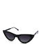 Opposit Women's Sunglasses with Black Plastic Frame and Black Lens TO502 S01