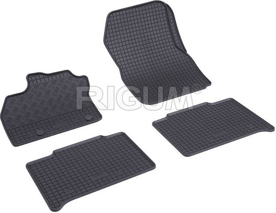 Rigum Set of Front and Rear Mats 4pcs for Renault Zoe 2012+ Black