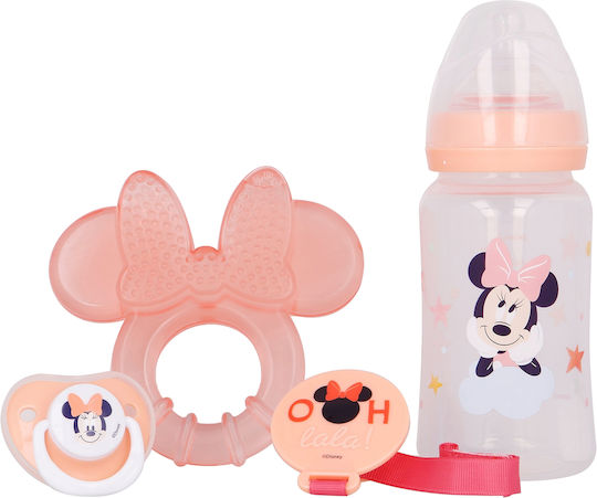 Stor Set Plastic Baby Bottles Indigo Dreams with Silicone Teat for 6+ Months Minnie 240ml 4 Pieces