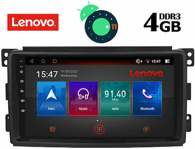 Lenovo Ηχοσύστημα Αυτοκινήτου για Smart 2007-2010 (Bluetooth/USB/WiFi/GPS) με Οθόνη Αφής 9"