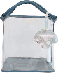 Play And Store Plastic Beach Bag Transparent Blue Play And Store Plastic Beach Bag Transparent Blue