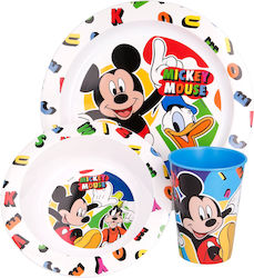 Stor Ess-Set Mickey Cool Summer aus Plastik Mehrfarbig 3Stück