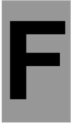 Ergo "F" Sign with Text in Black Color Aluminum 3cm 572410.0036