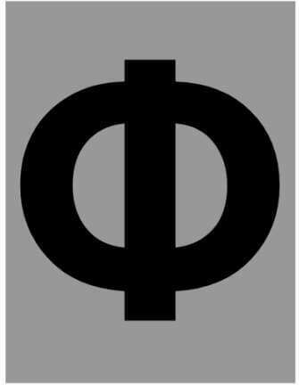 Ergo “Φ” Sign with Text in Black Color Aluminum 3cm 572410.0063