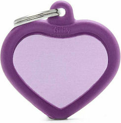 My Family Dog ID Heart Purple from Rubber