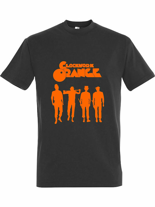 T-shirt Unisex " Clockwork orange Logo & Silhouetten ", Dunkelgrau