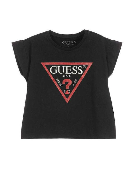 Guess Kinderhemd Kurzarm Schwarz