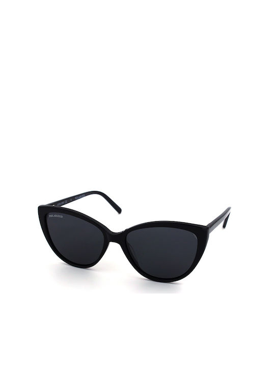 Allison Volta Mantovana 1959 AVM1959 Women's Sunglasses with Black Plastic Frame and Black Lens AV088S04