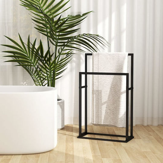 vidaXL Raft de haine de Baie Dublu ​78.5x78.5cm Negru