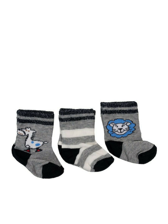 Kamtex Baby Kids' Socks Knee-High Gray 3 Pairs