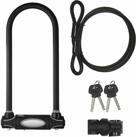 Master Lock U-Lock Bicycle Pedal Lock with Key Black