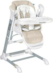 Kikka Boo Fancy Foldable Baby Highchair 2 in 1 with Metal Frame & Fabric Seat Beige