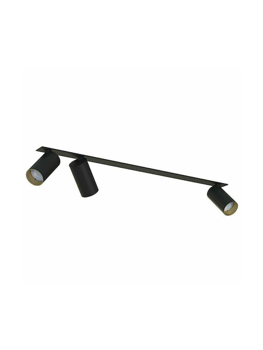 Nowodvorski Mono Surface Triple Spot with Socket GU10 in Black Color