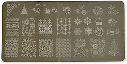 UpLac XY-J28 Christmas Briefmarken für Nägel in Silber Farbe