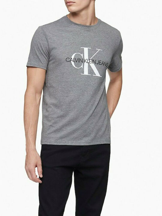 Calvin Klein J30j320806 P2f Γκρι Ανδρικό T-shirt Γκρι με Λογότυπο