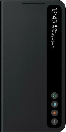 Samsung Clear View Cover Книга Текстилен Тъмен Сив Galaxy S21 FE 5G