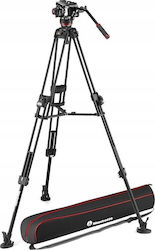 Manfrotto 504X Fluid Video Head with 645 Fast Twin Aluminum Tripod Video Tripod Manfrotto 504X Fluid Video Head with 645 Fast Twin Aluminum Tripod Video Tripod