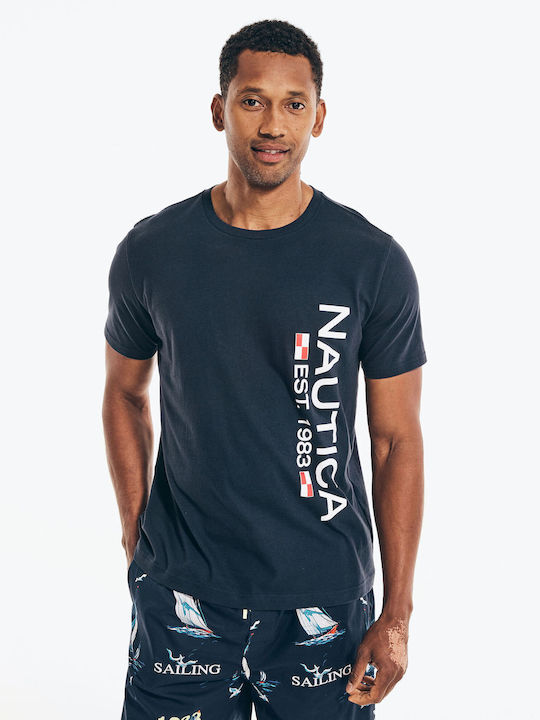 Nautica Herren T-Shirt Kurzarm Marineblau