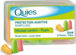 Quies Foam Earplugs Multicolor 6buc