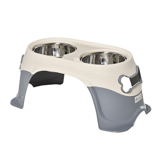 Pawhut Plastic Food and Water Bowl for Dog 800ml 47x25x20cm