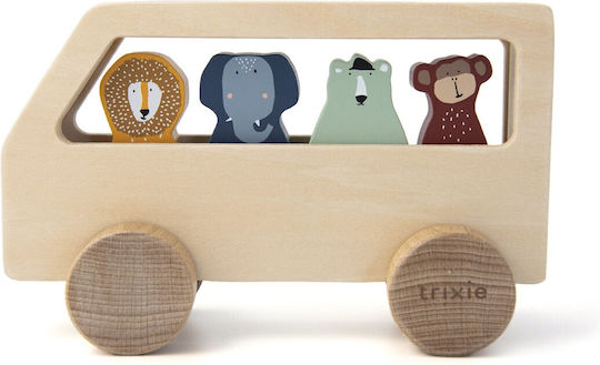 Trixie Vehicle Small Bus with Animals made of Wood for 18++ Months