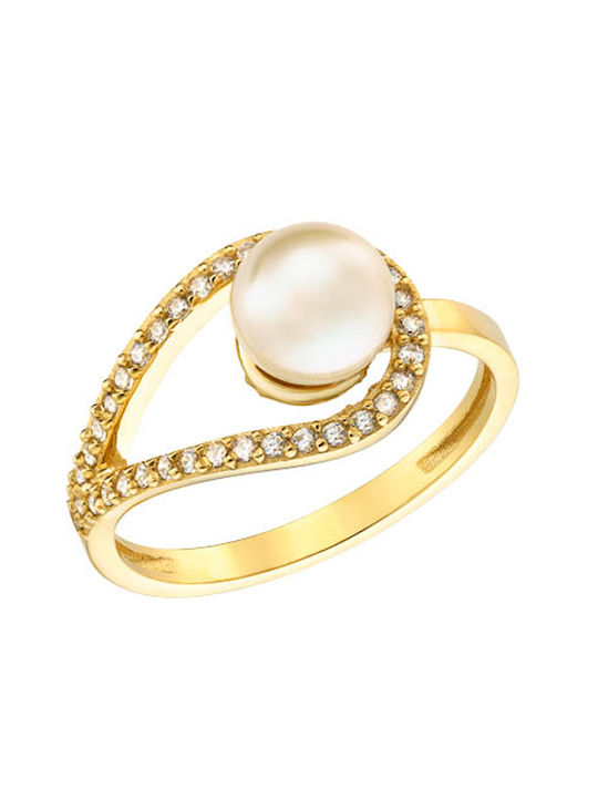 14K Gold ring with pearl